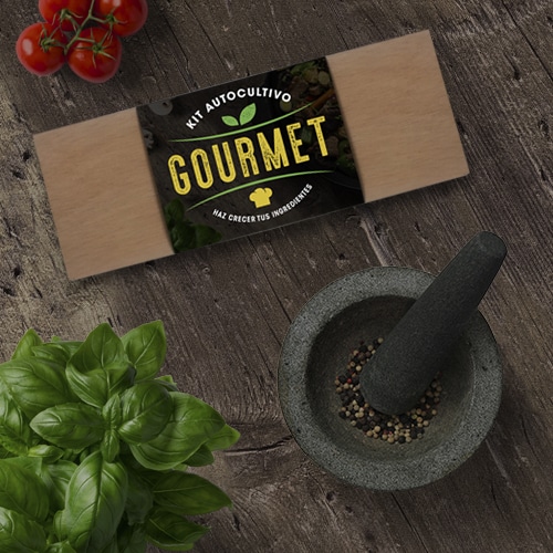 gourmet growing kit on a kitchen table